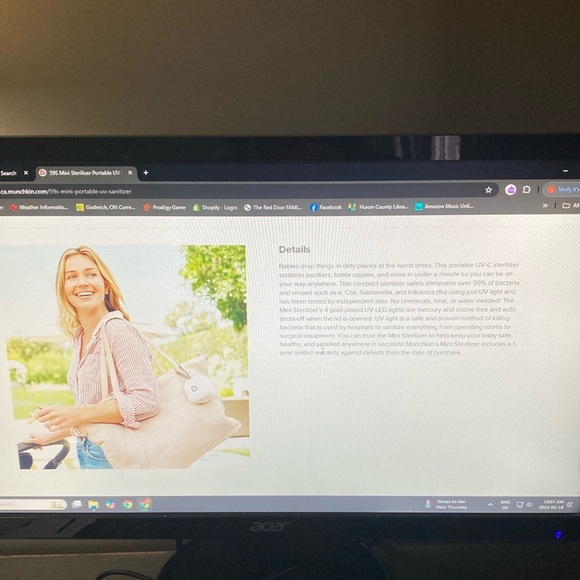 Munchkin 59S Portable UV Sterilizer - White - Picture 4 of 5